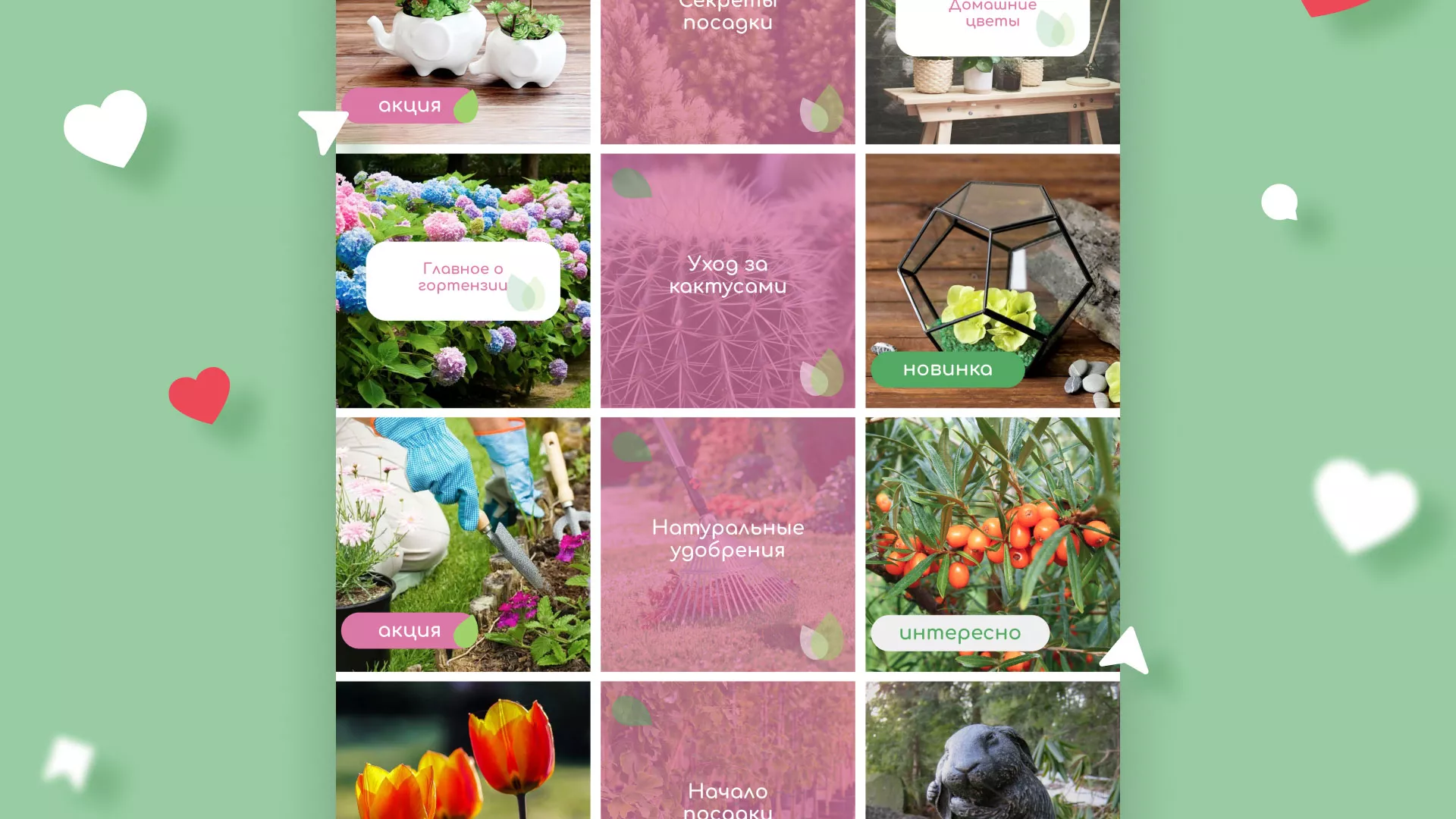 Разработка оформления профиля Instagram для магазина «Floraint» в Красном Куте
